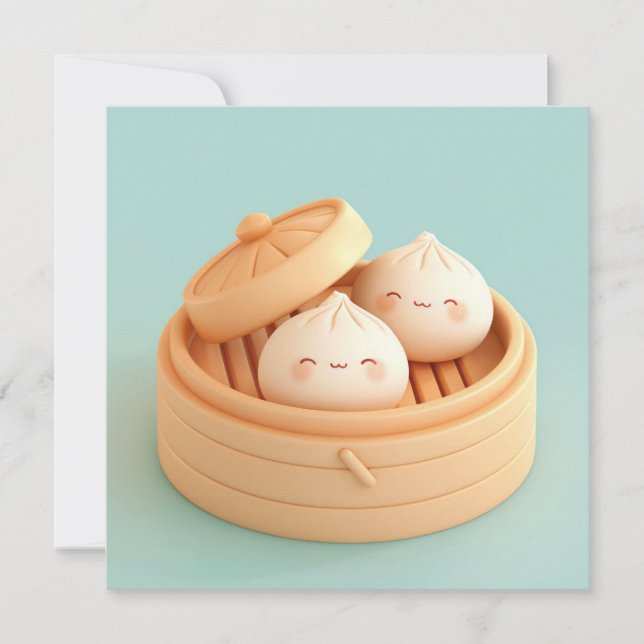 Clay Steamed Dumplings in Bamboo Steamer Postcard (Front)