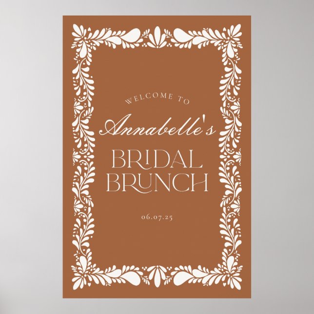 Clay Talavera Tile Fiesta Bridal Brunch Welcome Poster (Front)