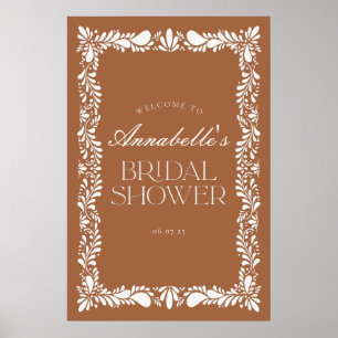 Clay Talavera Tile Fiesta Bridal Shower Welcome Poster