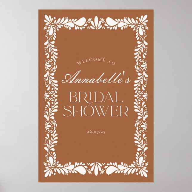 Clay Talavera Tile Fiesta Bridal Shower Welcome Poster (Front)