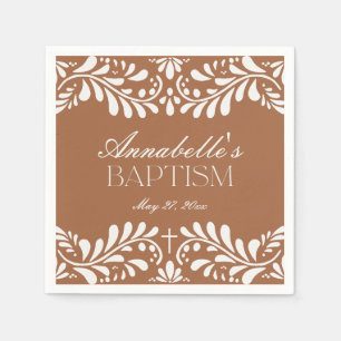 Clay Talavera Tile Spanish Fiesta Baptism Napkin