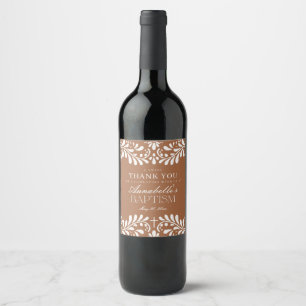 Clay Talavera Tile Spanish Fiesta Baptism Wine Label