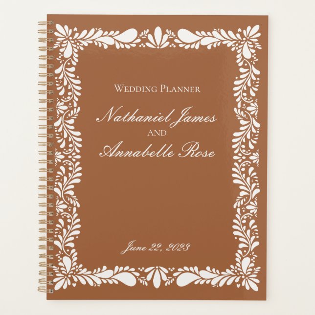 Clay Talavera Tile Spanish Fiesta Floral Wedding Planner (Front)