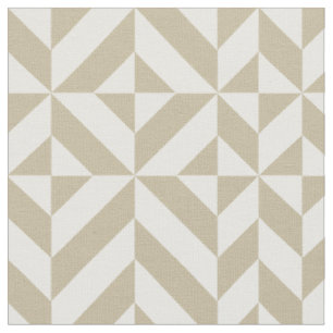 Clay Tan Geometric Deco Cube Pattern Fabric