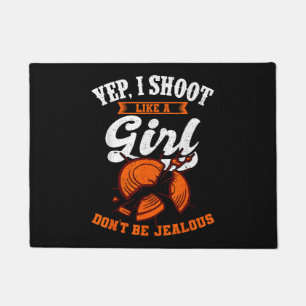 Clay Target Shooting Yep, I Shoot Like A Girl Gift Doormat