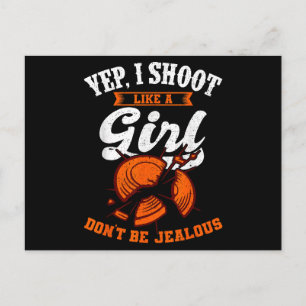 Clay Target Shooting Yep, I Shoot Like A Girl Gift Holiday Postcard