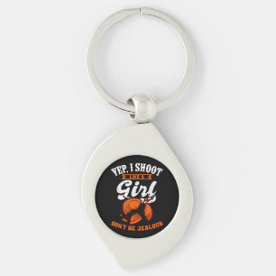 Clay Target Shooting Yep, I Shoot Like A Girl Gift Key Ring