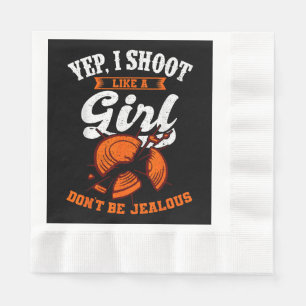 Clay Target Shooting Yep, I Shoot Like A Girl Gift Napkin