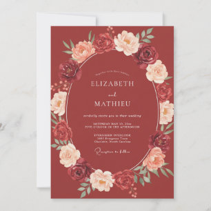 Clay Wreath Wedding Invitation