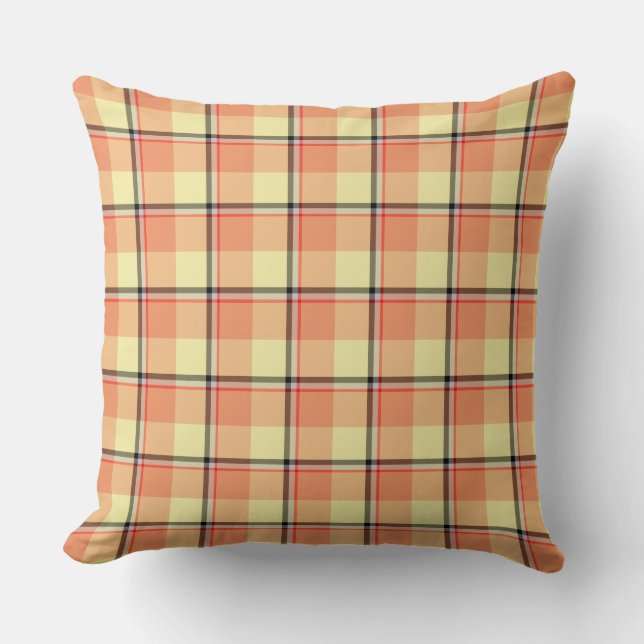 Claystone and Morning Mist Plaid Cushion (Front)