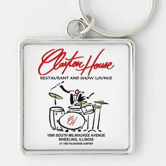 Clayton House Restaurant and Show Lounge, Wheeling Key Ring (Front)