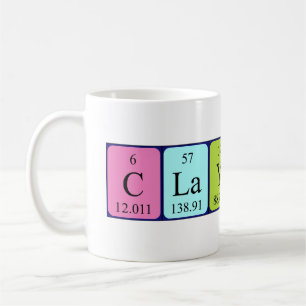 Clayton periodic table name mug