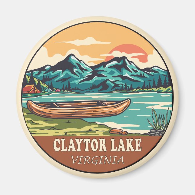 Claytor Lake Virginia Boating Fishing Emblem Magnet (Front)
