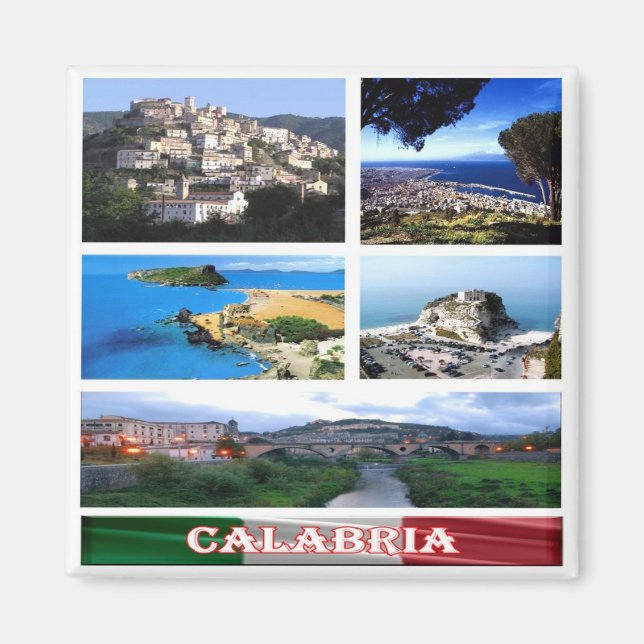 CLB017 CALABRIA Mosaic, Italy, Fridge Magnet (Front)
