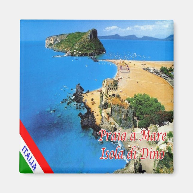 CLB024 PRAIA A MARE, Dino Island, Italy, Fridge Magnet (Front)
