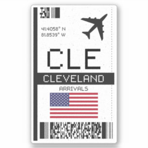 CLE Cleveland, Ohio Boarding Pass - Airport Travel