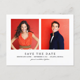 CLEAN 2 Photos Save The Date Postcard