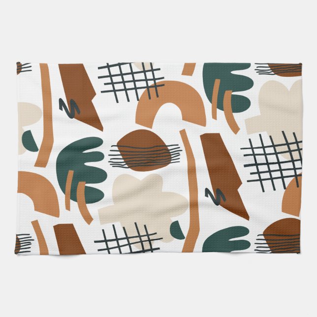 Clean Abstract Boho Pattern | Modern Minimal Tea Towel (Horizontal)