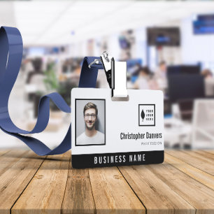 Clean Add Your Logo Office Employee ID Badge