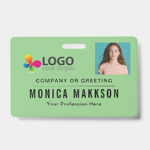 Clean Add Your Logo Office Employee ID Badge