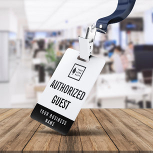 Clean Add Your Logo Office Visitor ID Badge