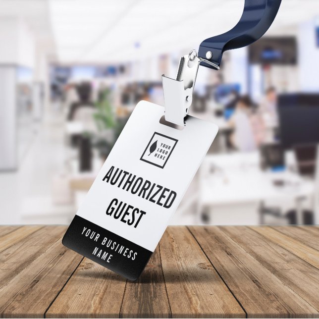 Clean Add Your Logo Office Visitor ID Badge (Creator Uploaded)
