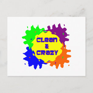 Clean and Crazy Postcard