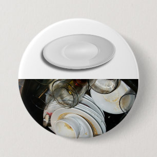 Clean and Dirty Dishwasher Dishes Notice 7.5 Cm Round Badge