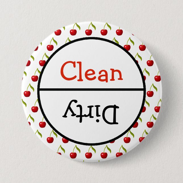 Clean and Dirty Dishwasher Dishes Notice 7.5 Cm Round Badge (Front)