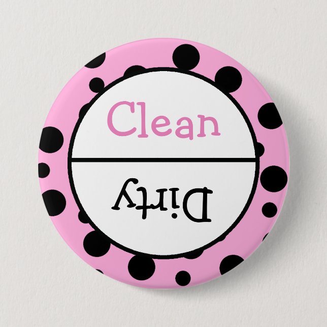 Clean and Dirty Dishwasher Dishes Notice 7.5 Cm Round Badge (Front)