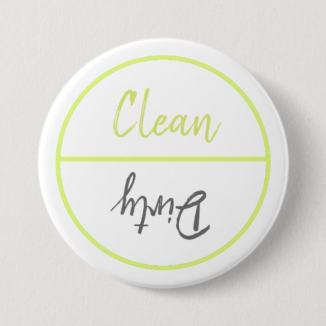 Clean and Dirty Dishwasher Dishes Notice 7.5 Cm Round Badge (Front)