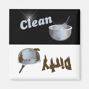 Clean and Dirty Kitchen Bowl Dishwasher Magnet