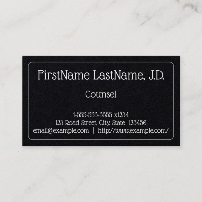 Clean and Minimal Counsel Business Card (Front)