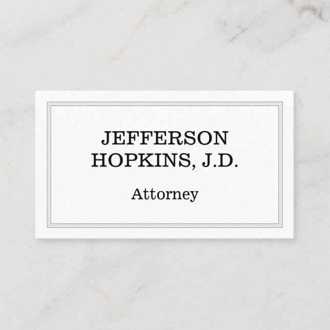 Clean and Professional Attorney Business Card (Front)