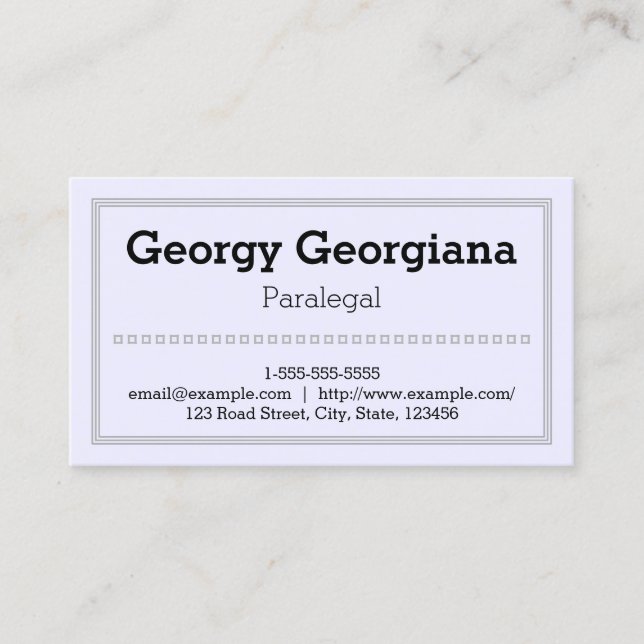 Clean and Professional, With Triple-Line Border Business Card (Front)