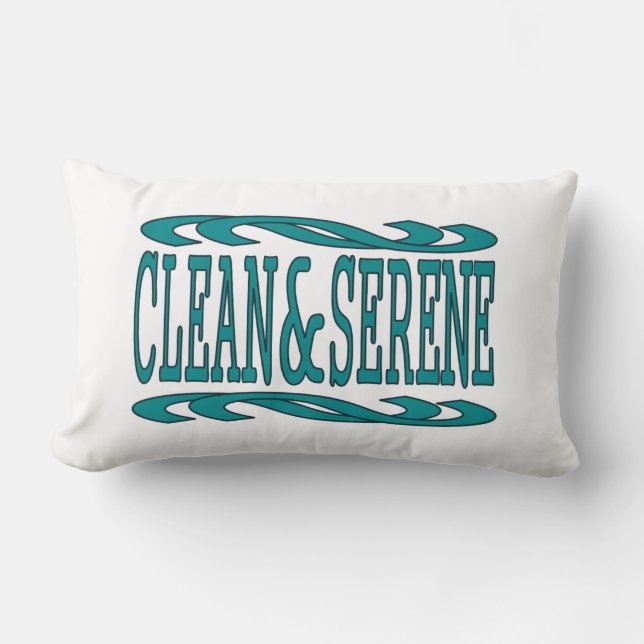 Clean and Serene Inspirational Recovery Quote Lumbar Cushion (Front)