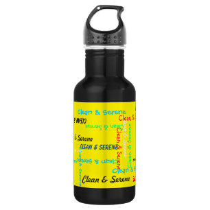 Clean and Serene, Yellow, Motivational 532 Ml Water Bottle