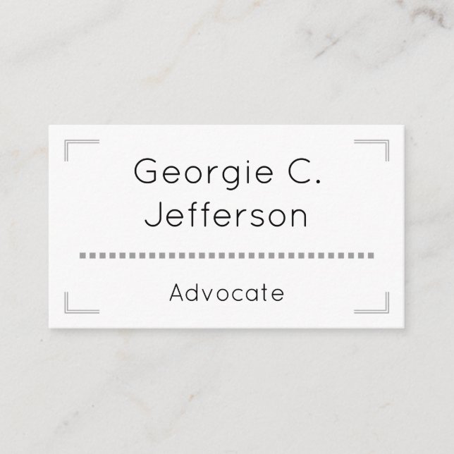 Clean and Simple Advocate Business Card (Front)