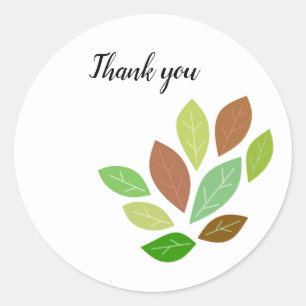 Clean and Simple Leaves Classic Round Sticker