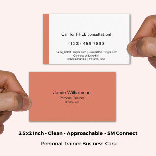 Clean Approachable Orange Service Business Card