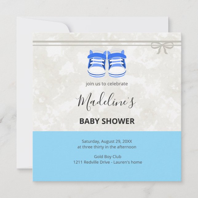 Clean Baby Shower Invitation – Customizable  (Front)