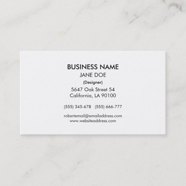Clean, Basic Business Card Template (Front)