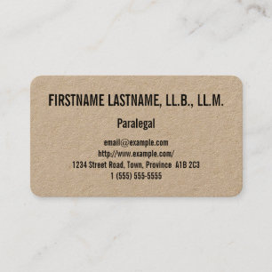 Clean & Basic Paralegal Business Card