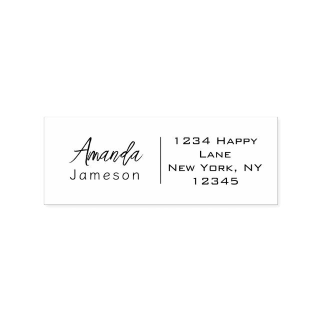 Clean Basic Simple Return Address Full Name Rubber Stamp (Stamped)