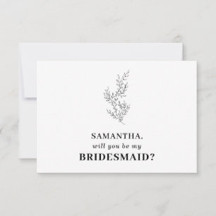 Clean Basic White Autumn Floral Save the date Invitation