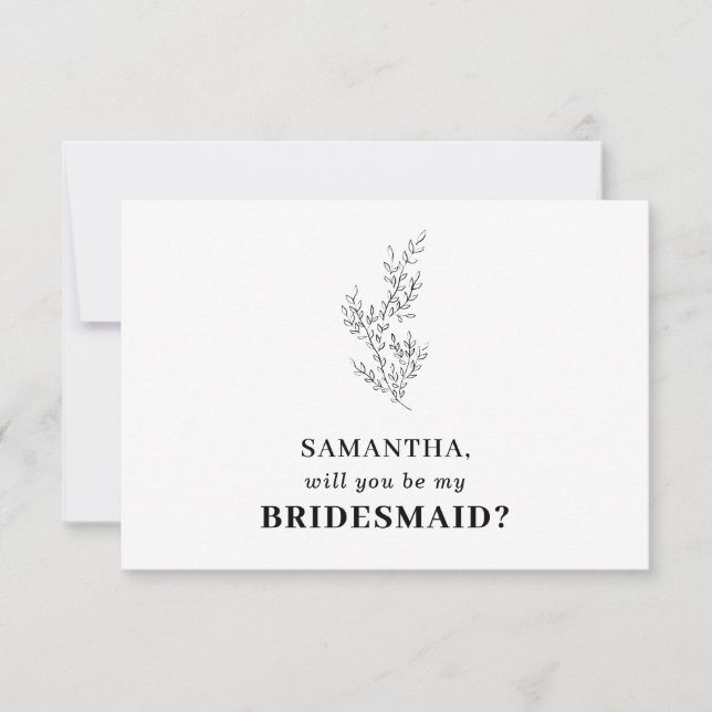 Clean Basic White Autumn Floral Save the date Invitation (Front)