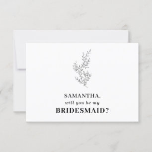 Clean Basic White Autumn Floral Save the date Invitation