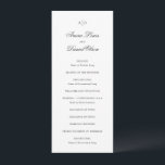 Clean Black and White Classic Wedding Program<br><div class="desc">Classic wedding program featuring your monogram at the top along with your names in an elegant script and the remaining text in a traditional serif font.</div>