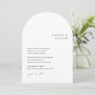 Clean Black and White Modern Wedding Invitation