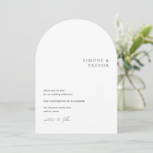 Clean Black and White Modern Wedding Save The Date